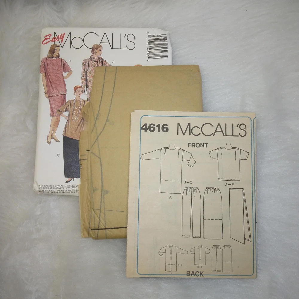 MCCALL'S 4616 Sz 3X Woman's Dress Tunic Skirts Pants Scarf,  Bust 48-50 inches